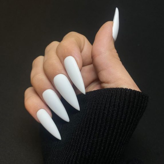 Uñas-press-on-blancas-mate